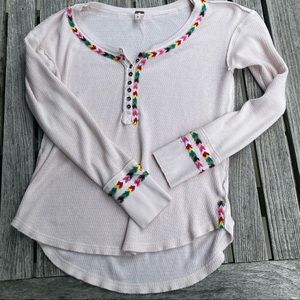 Colorful knit 1/4 button up